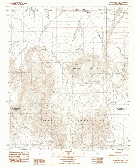Classic USGS Humbug Mountain California 7.5'x7.5' Topo Map Image
