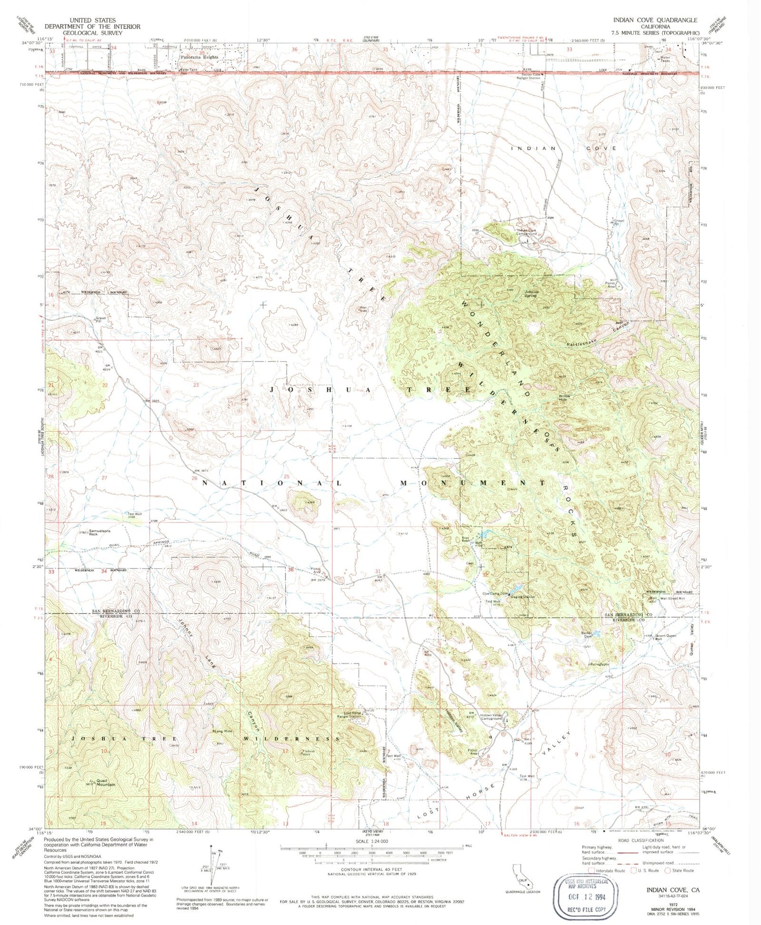 USGS Classic Indian Cove California 7.5'x7.5' Topo Map Image