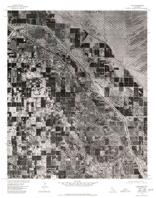 Classic USGS Indio California 7.5'x7.5' Topo Map Image