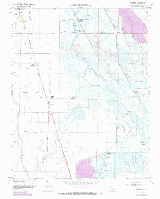 Classic USGS Ingomar California 7.5'x7.5' Topo Map Image