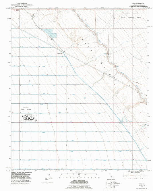 Classic USGS Iris California 7.5'x7.5' Topo Map Image