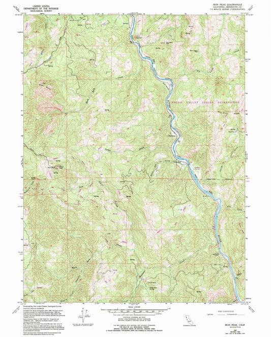 Classic USGS Iron Peak California 7.5'x7.5' Topo Map Image