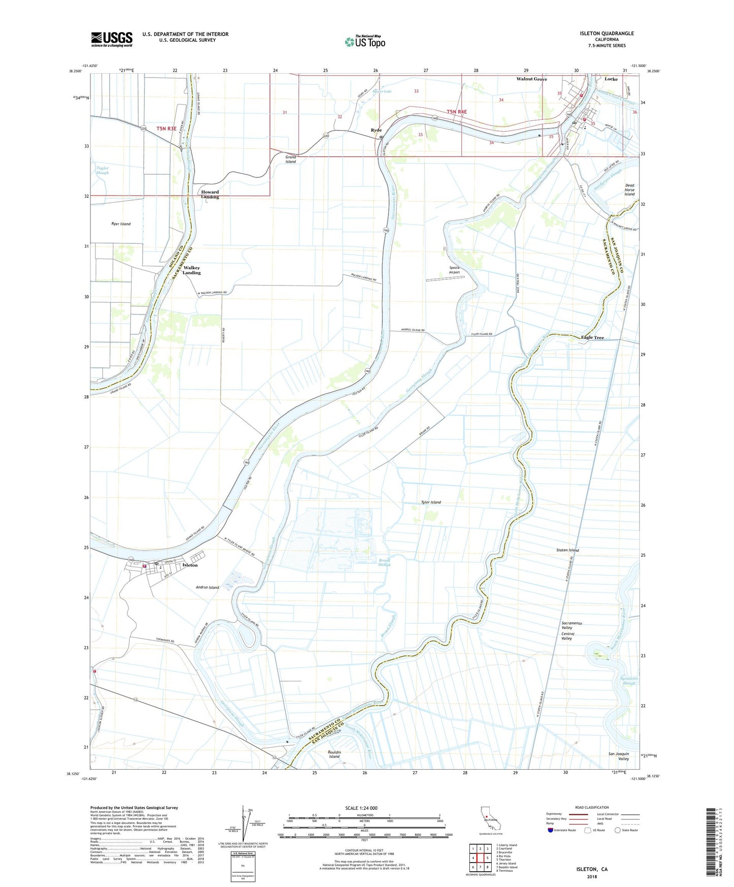 Isleton California US Topo Map Image