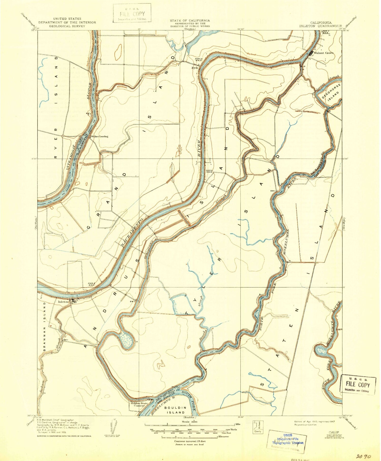 Classic USGS Isleton California 7.5'x7.5' Topo Map – MyTopo Map Store