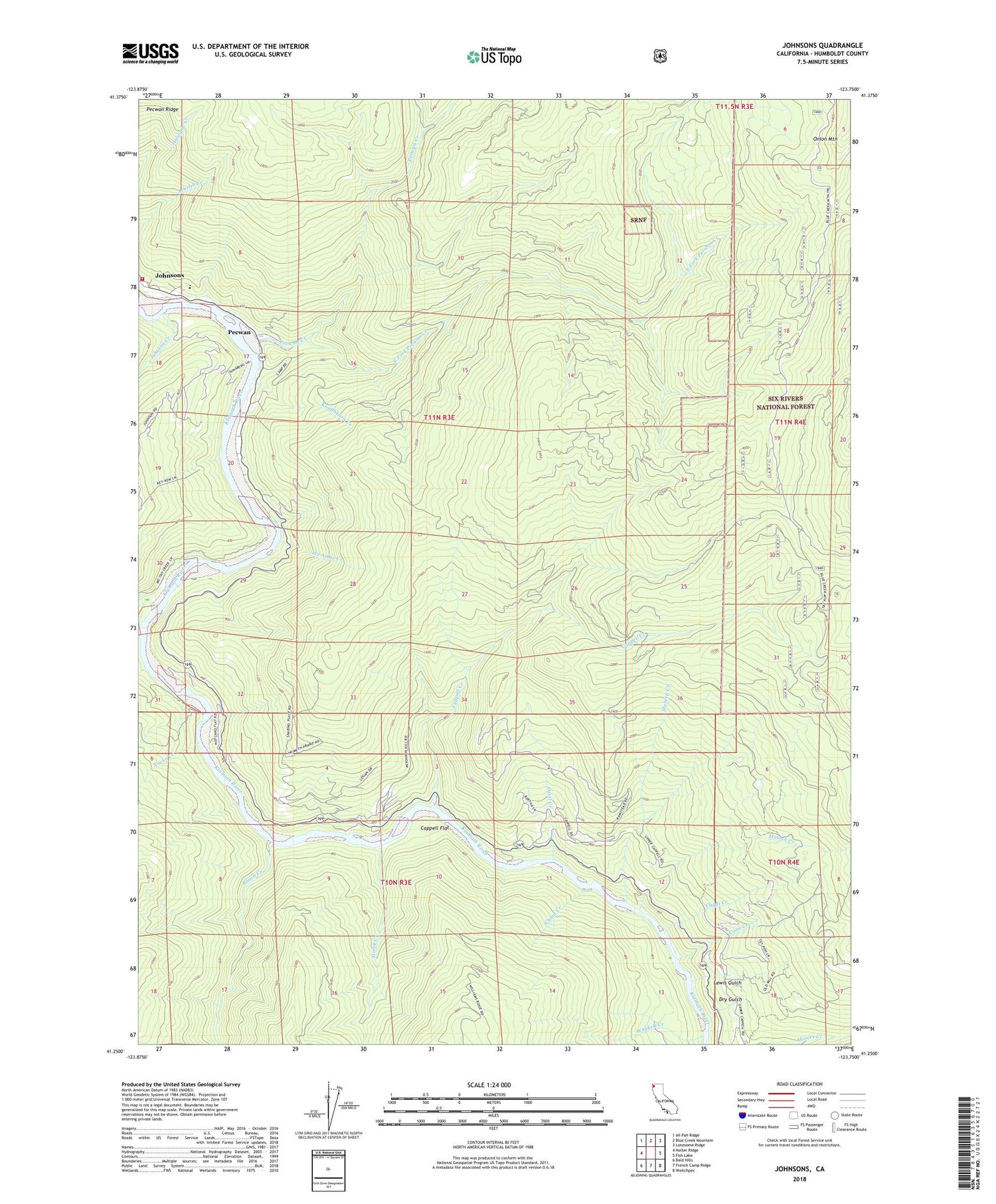 Johnsons California US Topo Map Image