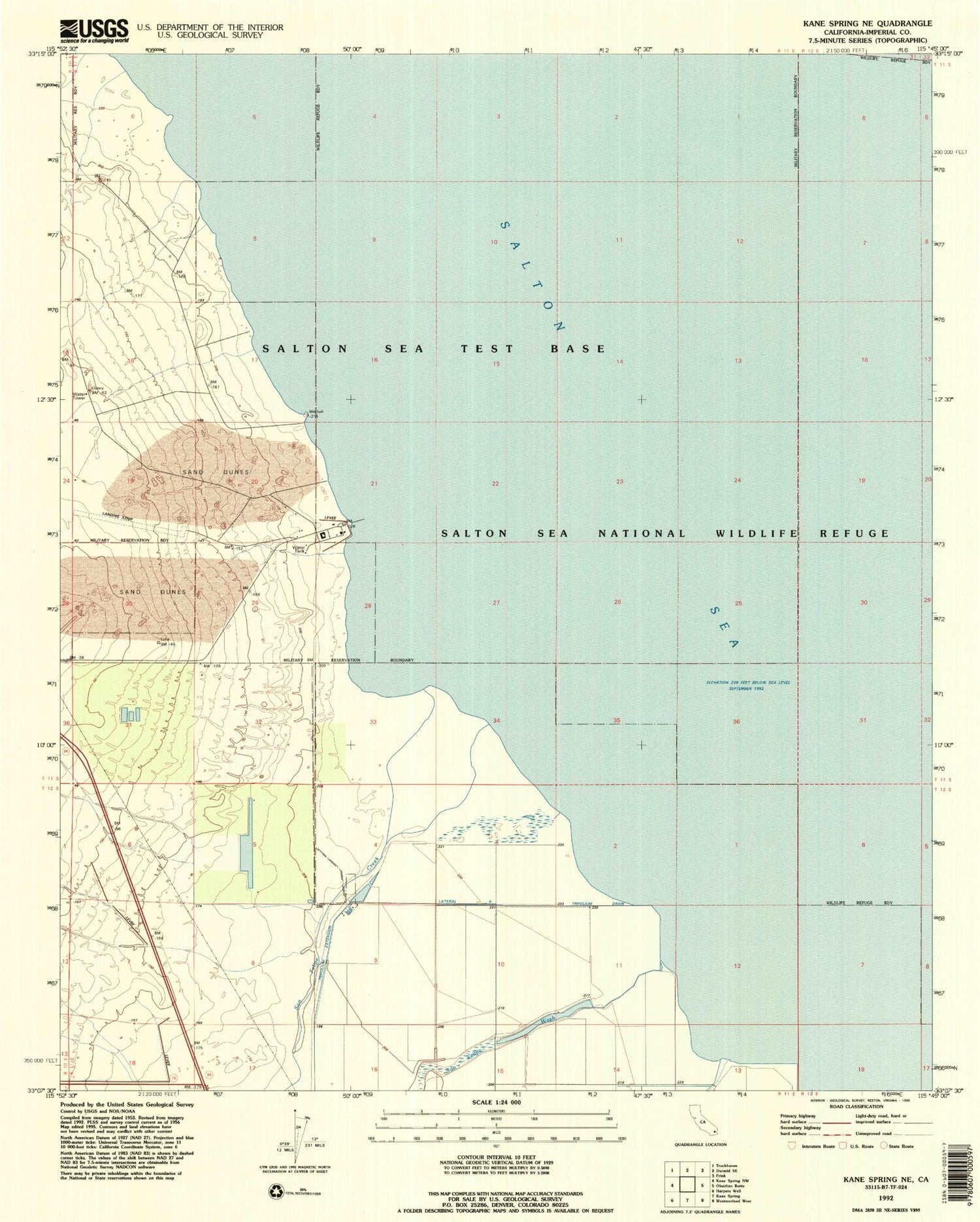 Classic USGS Kane Spring NE California 7.5'x7.5' Topo Map Image