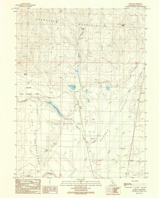Classic USGS Karlo California 7.5'x7.5' Topo Map Image