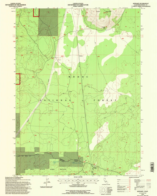 Classic USGS Kephart California 7.5'x7.5' Topo Map Image