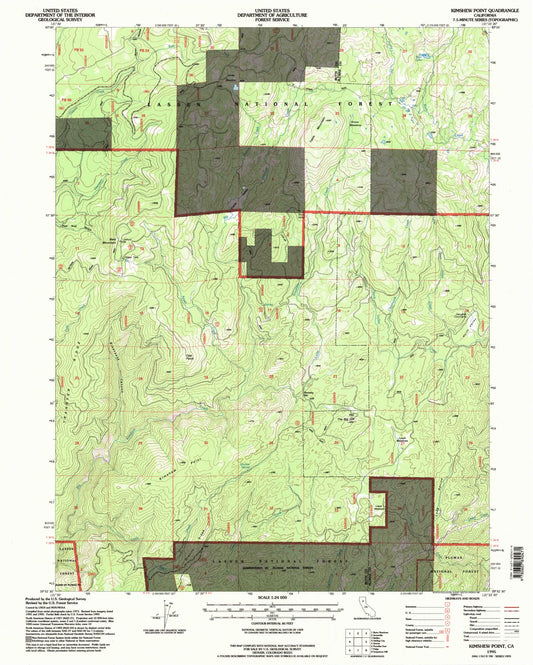Classic USGS Kimshew Point California 7.5'x7.5' Topo Map Image