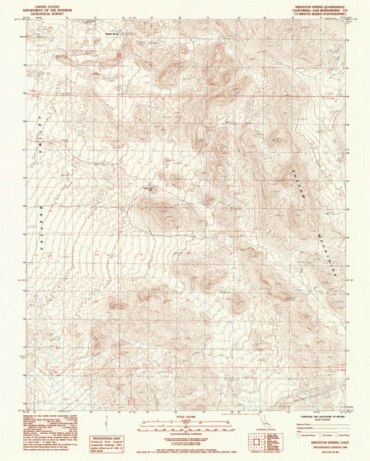 Classic USGS Kingston Spring California 7.5'x7.5' Topo Map Image