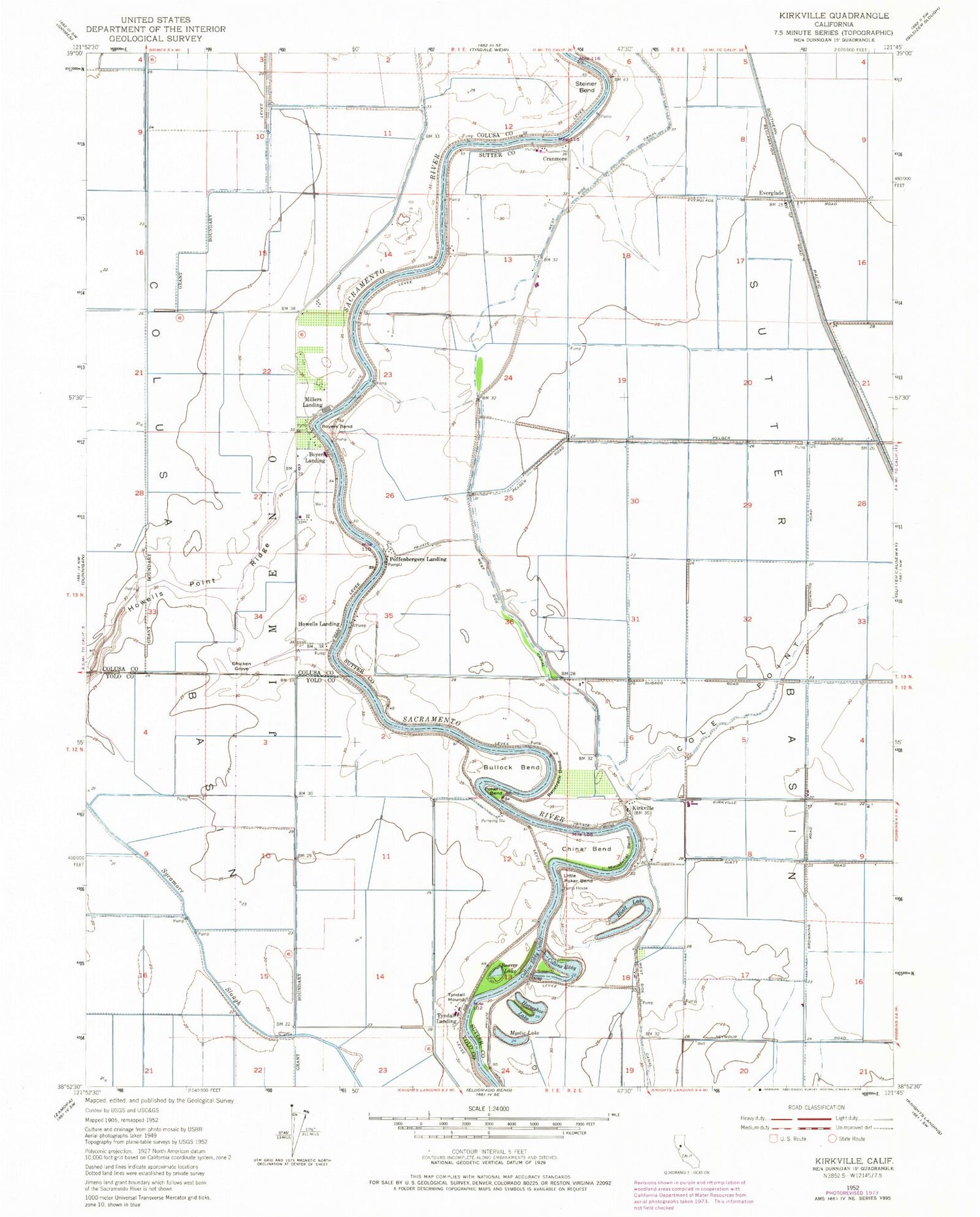 Classic USGS Kirkville California 7.5'x7.5' Topo Map Image
