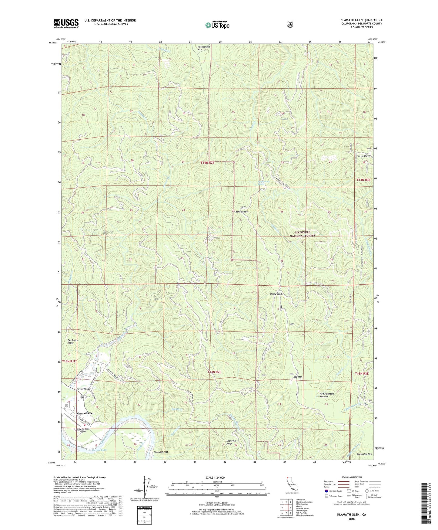 Klamath Glen California US Topo Map Image