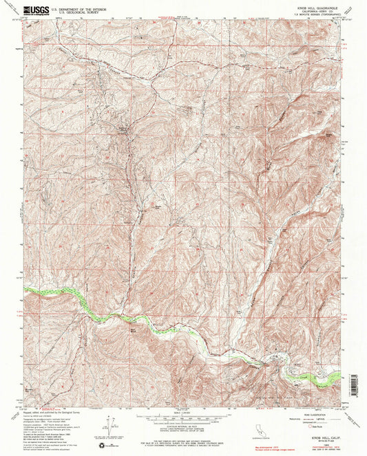 Classic USGS Knob Hill California 7.5'x7.5' Topo Map Image