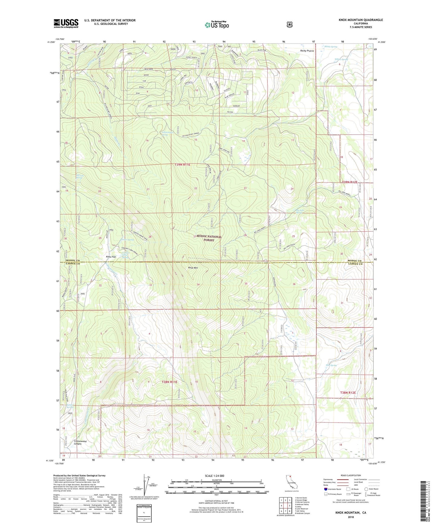 Knox Mountain California US Topo Map Image