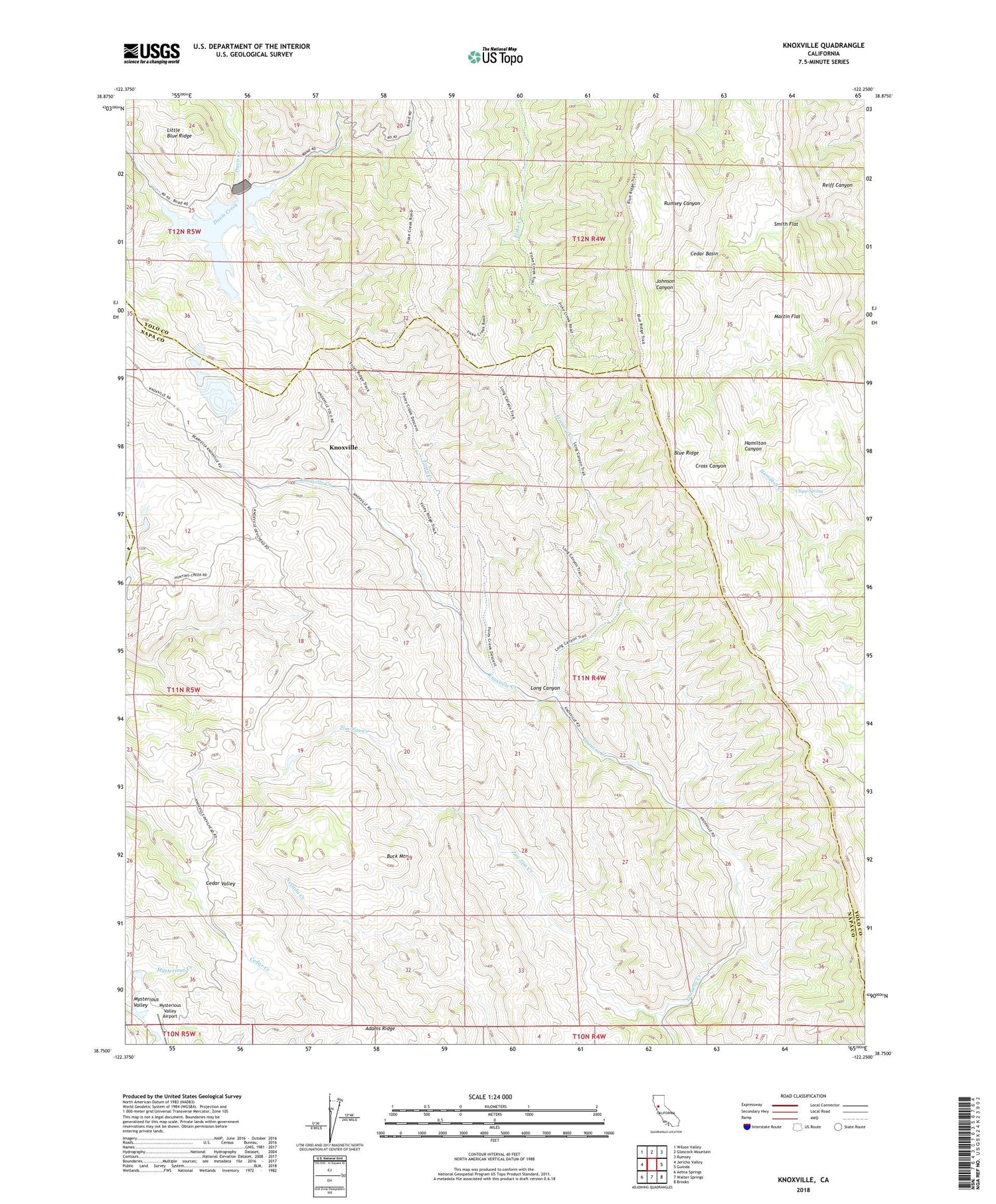 Knoxville California US Topo Map Image