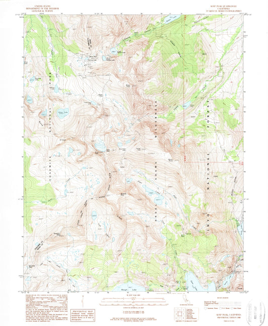USGS Classic Koip Peak California 7.5'x7.5' Topo Map Image
