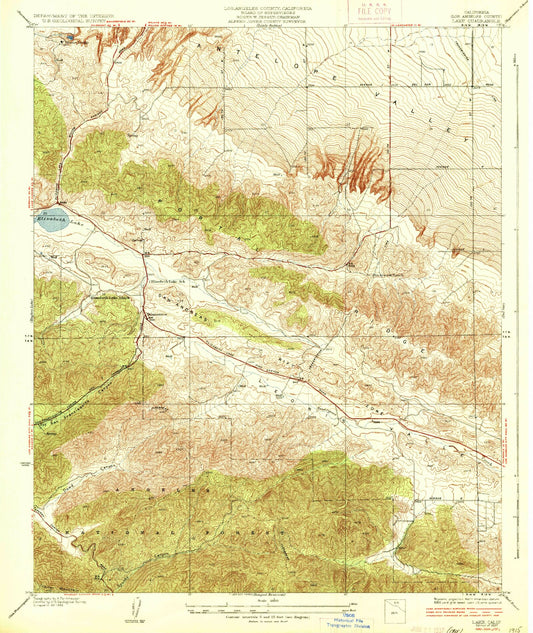 Classic USGS Lake California 7.5'x7.5' Topo Map Image