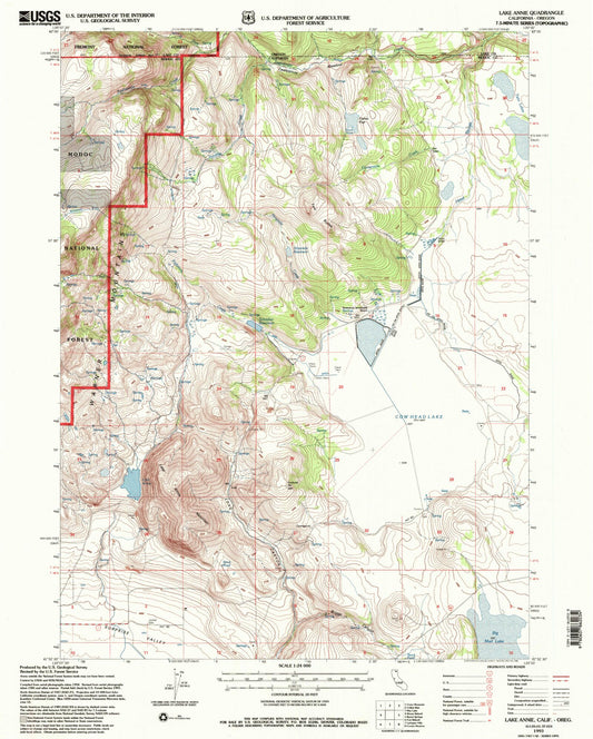 Classic USGS Lake Annie California 7.5'x7.5' Topo Map Image