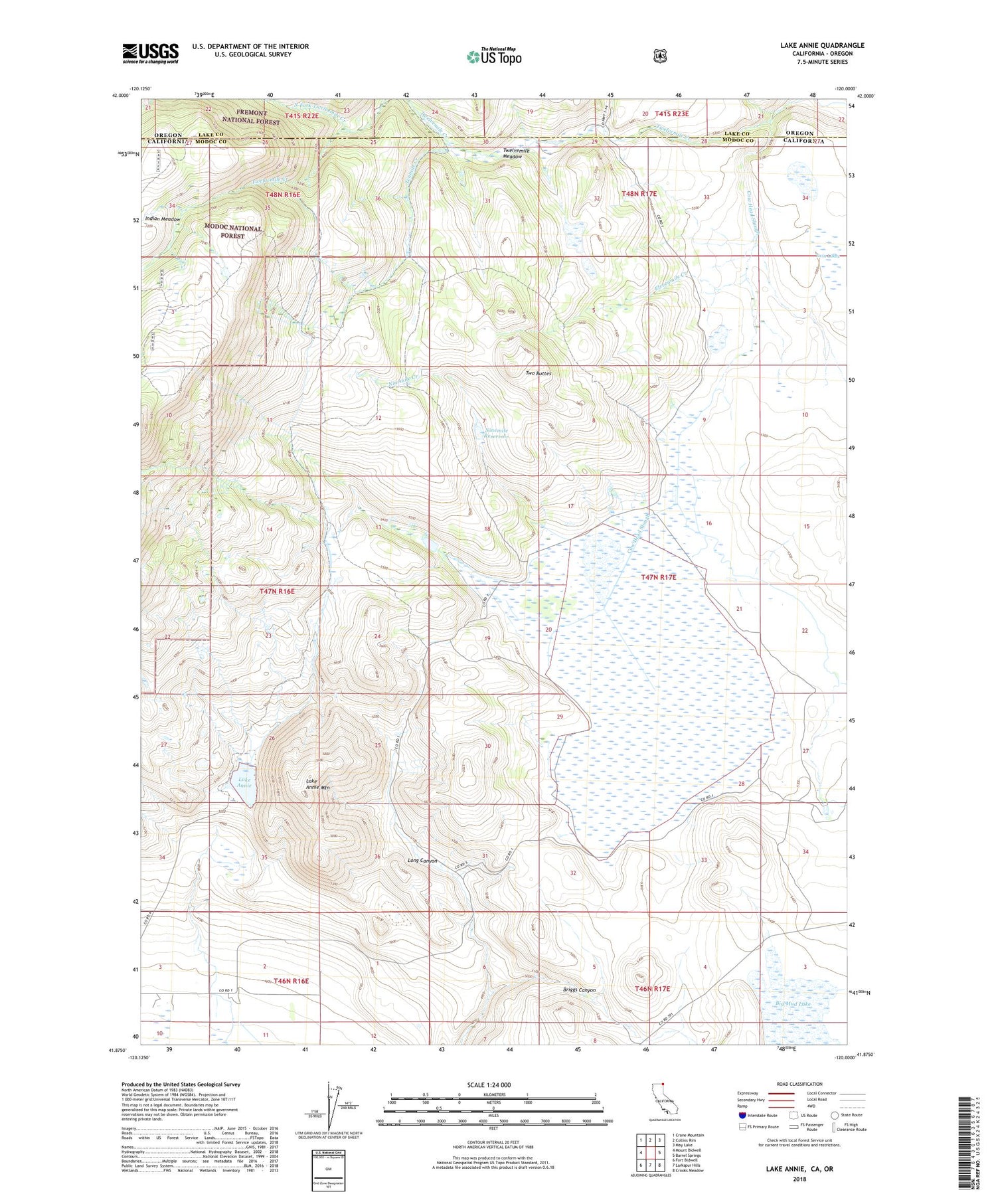 Lake Annie California US Topo Map Image