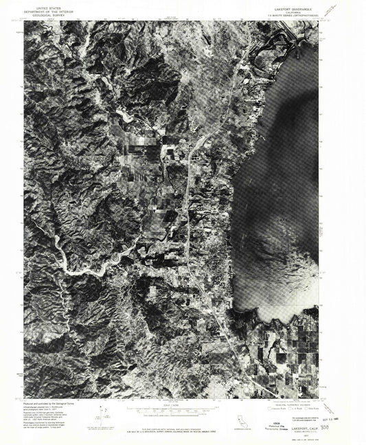 Classic USGS Lakeport California 7.5'x7.5' Topo Map Image
