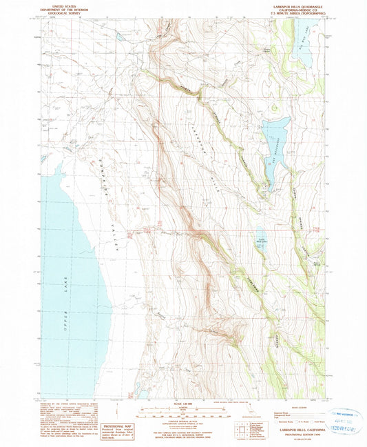 Classic USGS Larkspur Hills California 7.5'x7.5' Topo Map Image