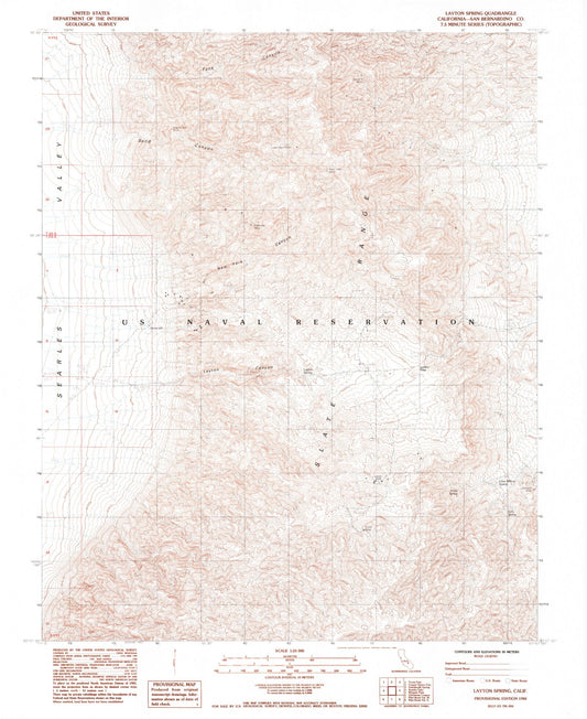 Classic USGS Layton Spring California 7.5'x7.5' Topo Map Image