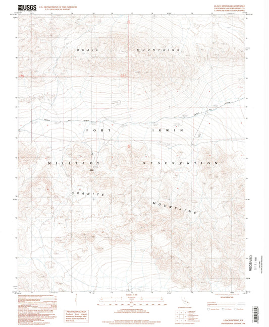 Classic USGS Leach Spring California 7.5'x7.5' Topo Map Image