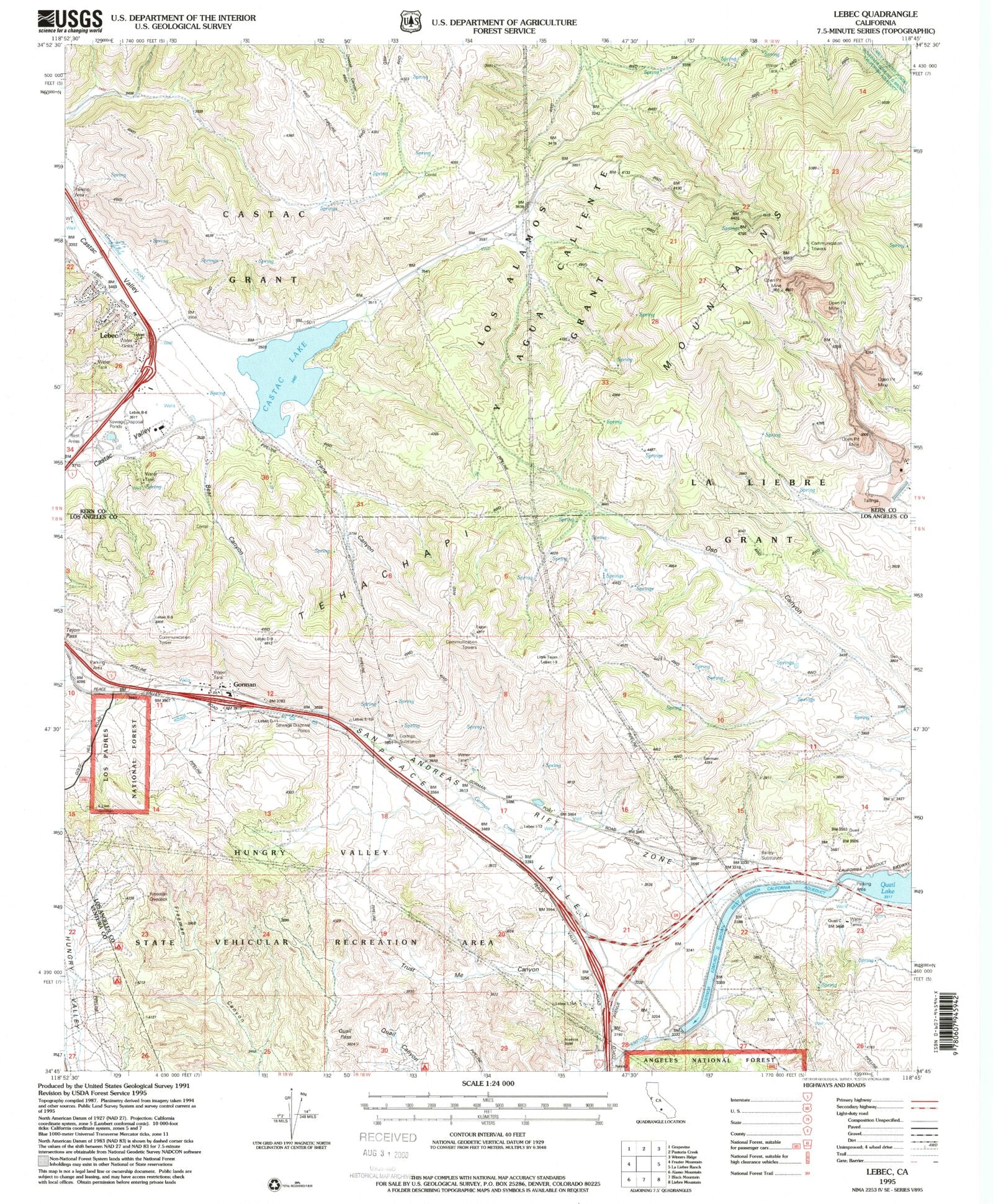 Lebec Classic USGS Lebec California 7.5'x7.5' Topo Map – MyTopo Map Store