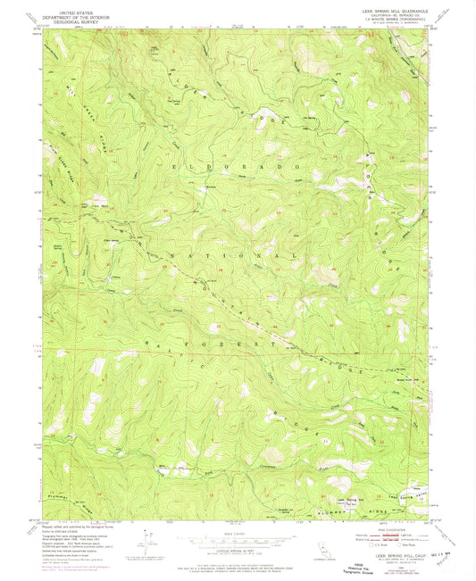 Classic USGS Leek Spring Hill California 7.5'x7.5' Topo Map Image