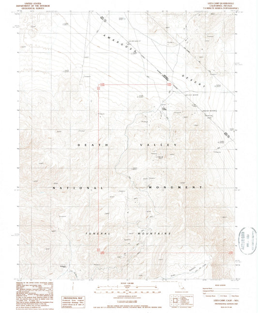 Classic USGS Lees Camp California 7.5'x7.5' Topo Map Image