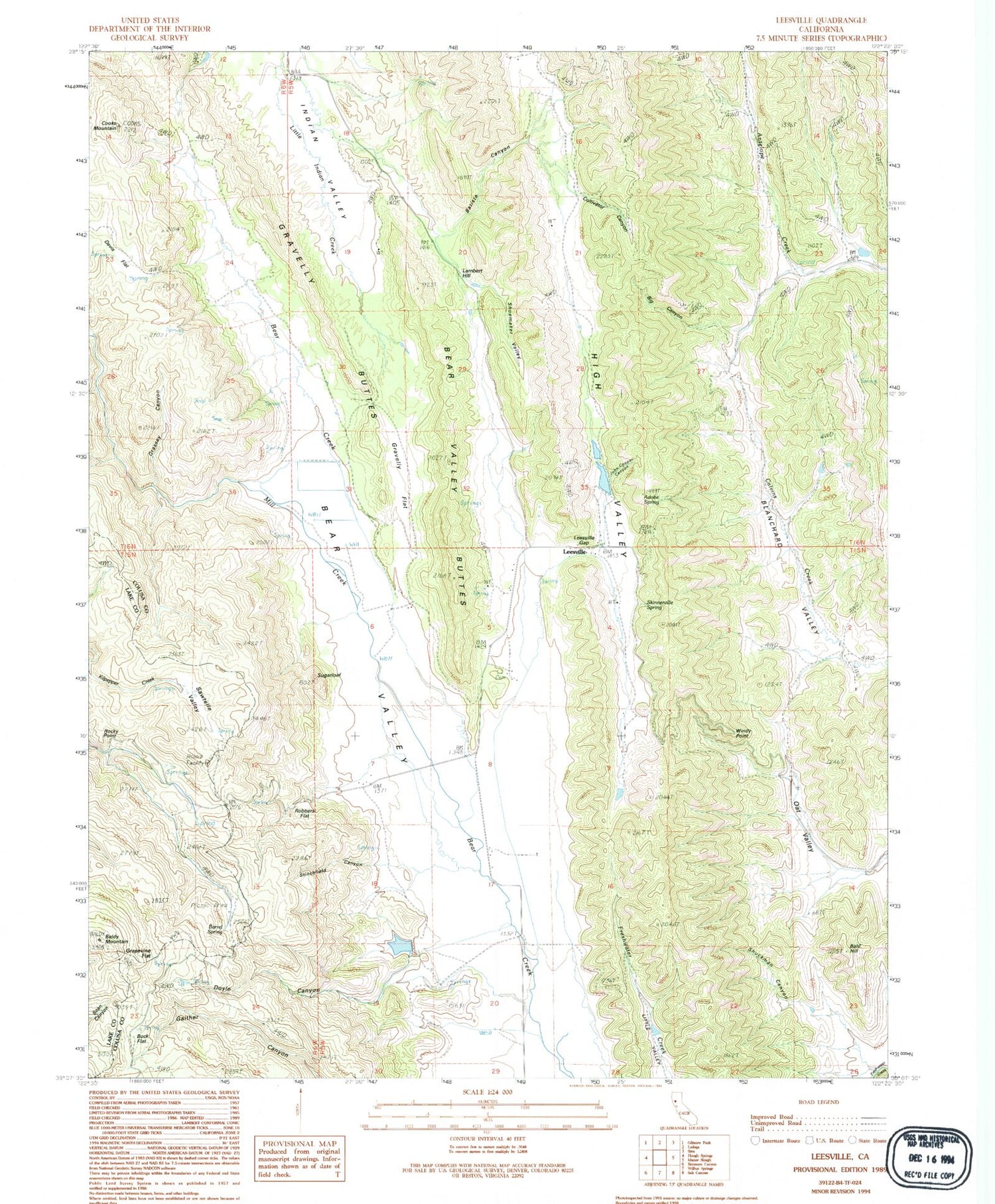 Classic USGS Leesville California 7.5'x7.5' Topo Map Image