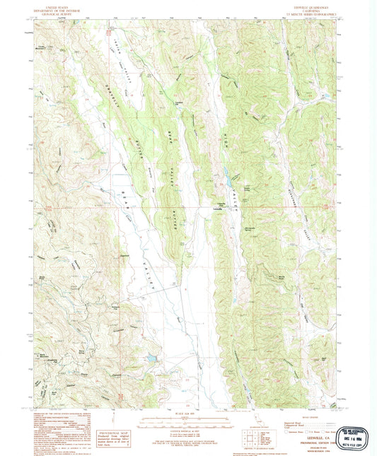 Classic USGS Leesville California 7.5'x7.5' Topo Map Image