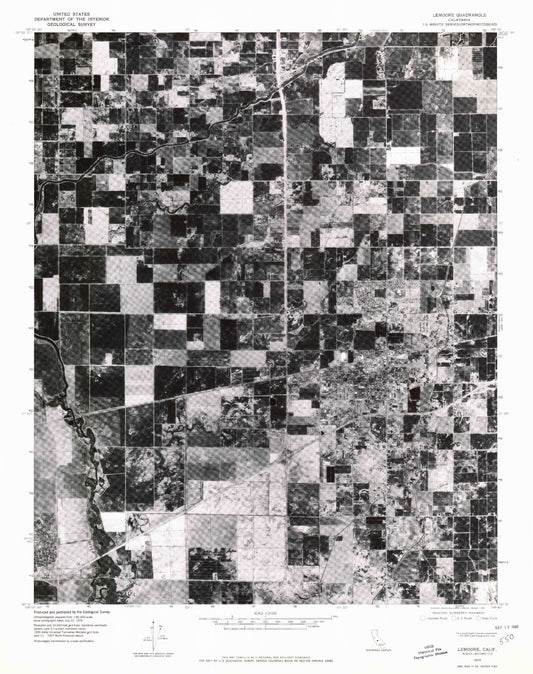 Classic USGS Lemoore California 7.5'x7.5' Topo Map Image