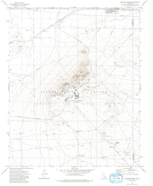 Classic USGS Leuhman Ridge California 7.5'x7.5' Topo Map Image