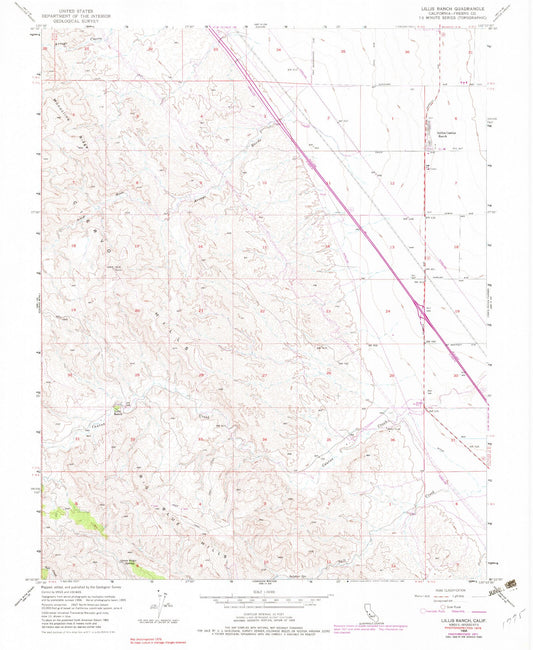Classic USGS Lillis Ranch California 7.5'x7.5' Topo Map Image