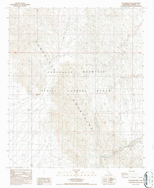 Classic USGS Lion Head Mountain California 7.5'x7.5' Topo Map Image