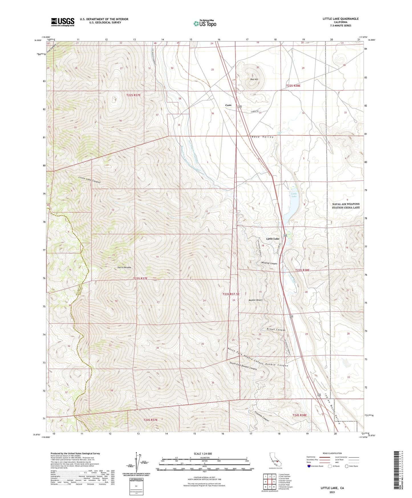 Little Lake California US Topo Map Image