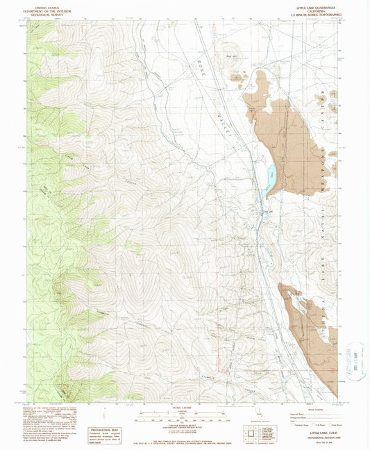 Classic USGS Little Lake California 7.5'x7.5' Topo Map Image