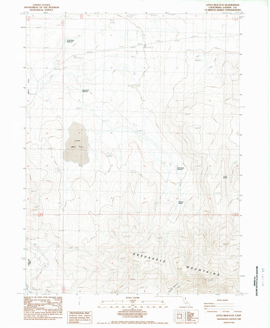 Classic USGS Little Mud Flat California 7.5'x7.5' Topo Map Image