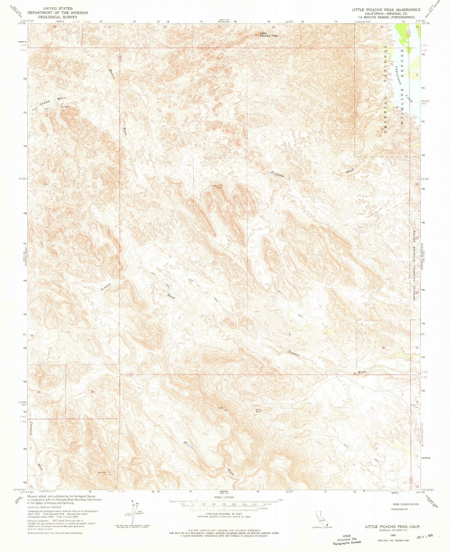Classic USGS Little Picacho Peak California 7.5'x7.5' Topo Map Image