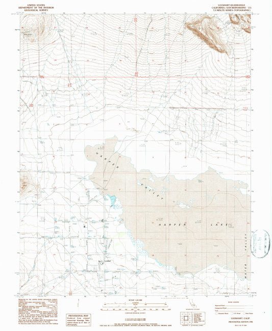Classic USGS Lockhart California 7.5'x7.5' Topo Map Image