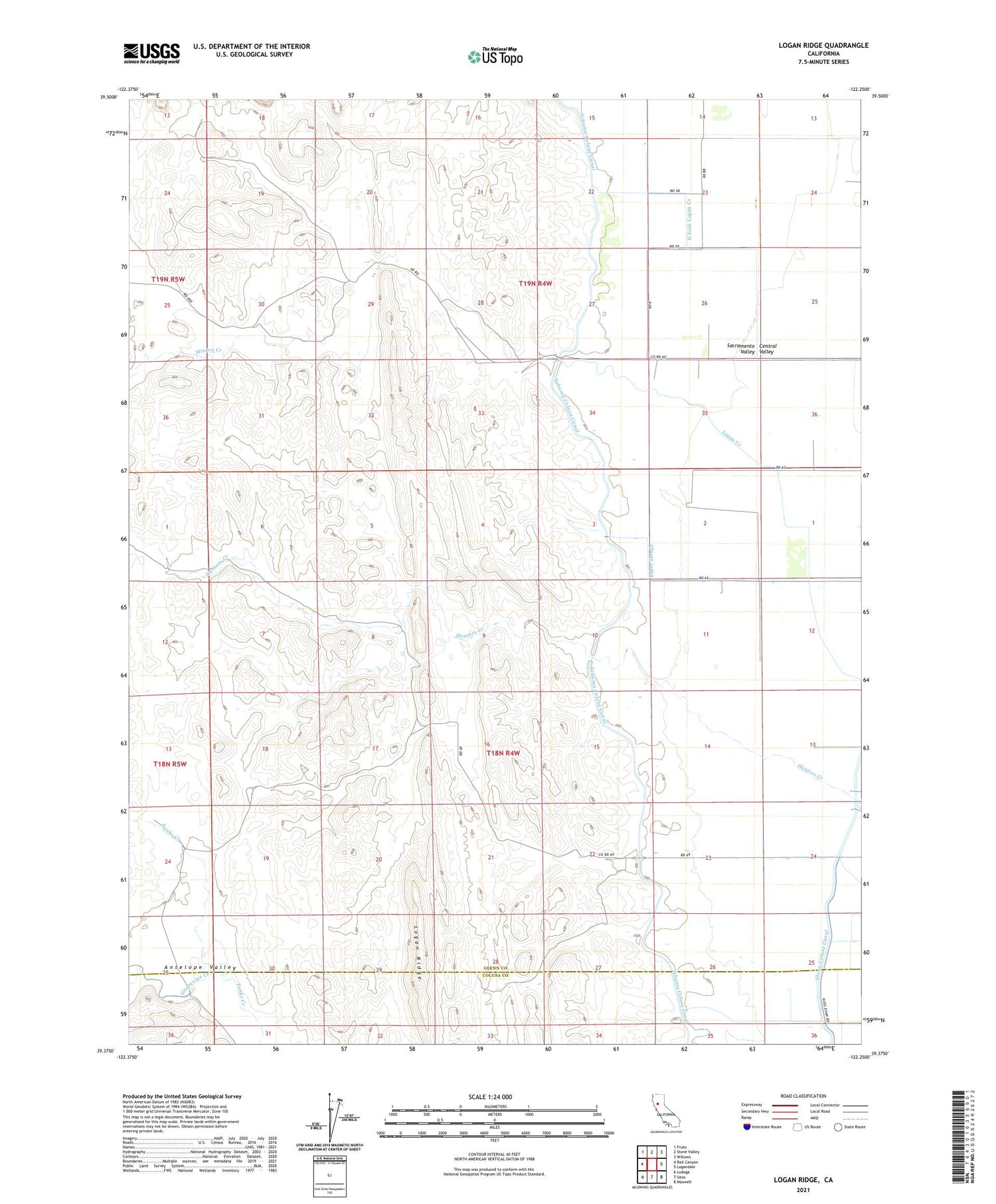 Logan Ridge California US Topo Map Image