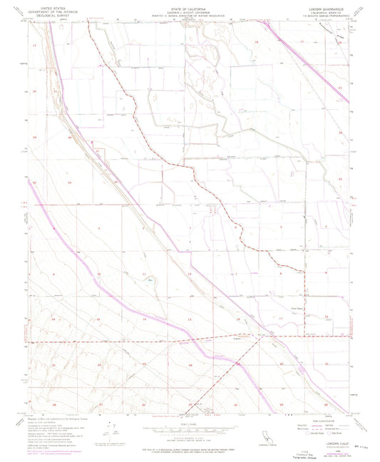 Classic USGS Lokern California 7.5'x7.5' Topo Map Image