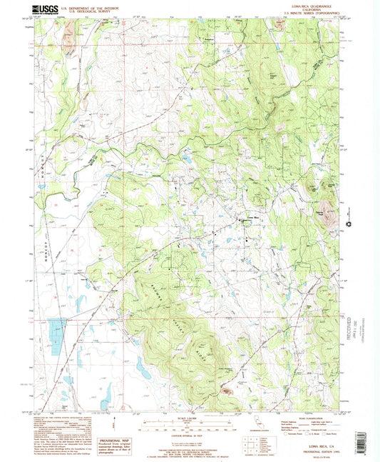 Classic USGS Loma Rica California 7.5'x7.5' Topo Map Image