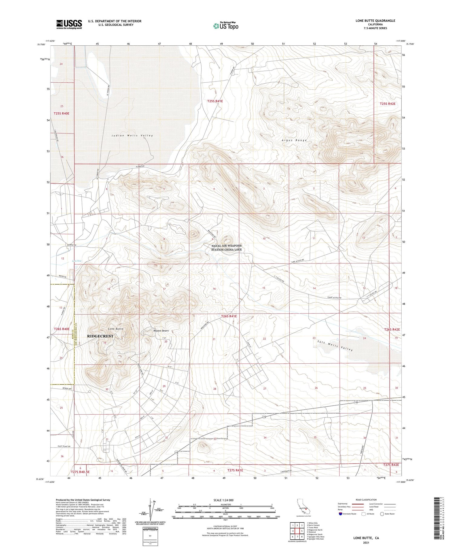 Lone Butte California US Topo Map Image