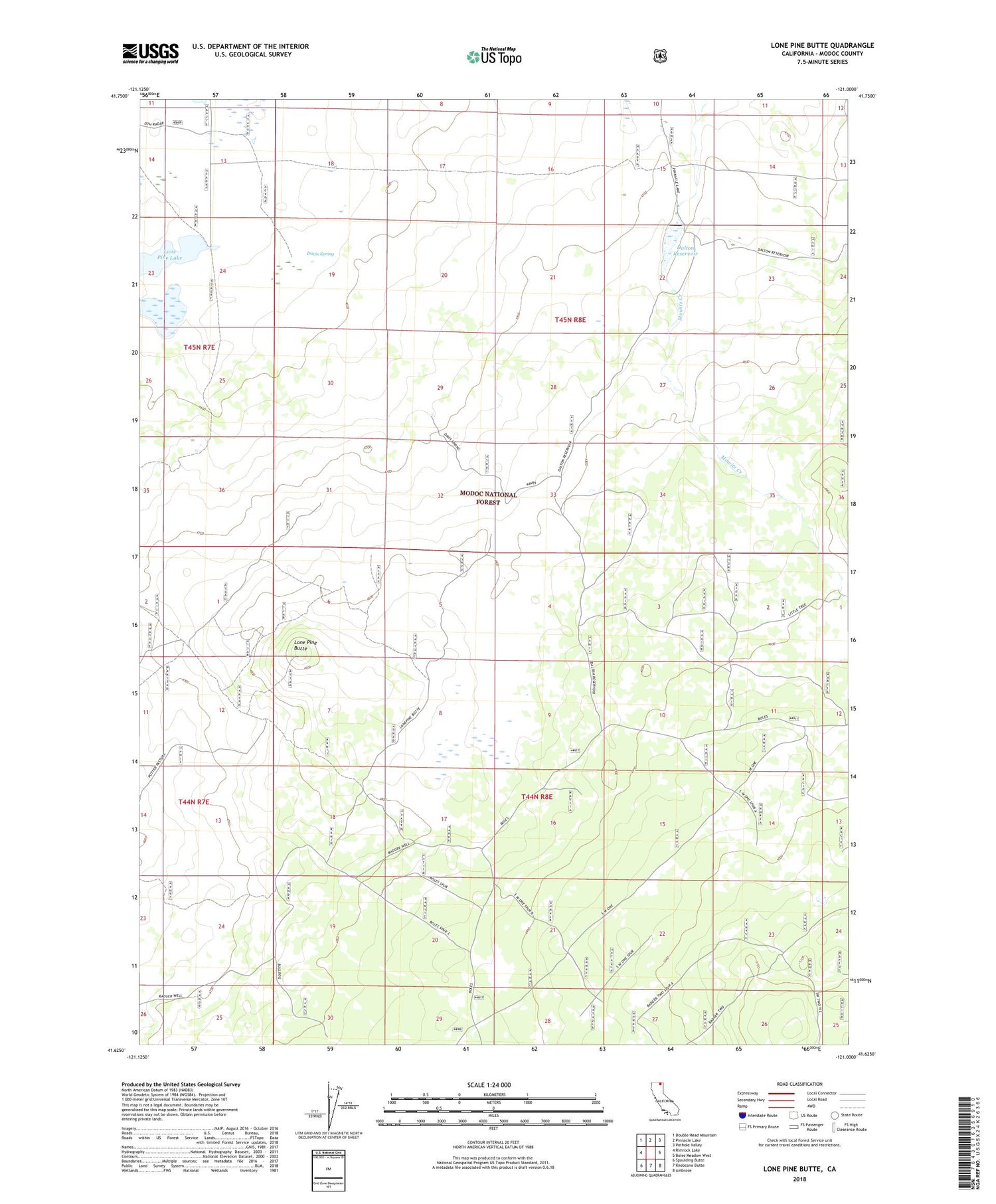 Lone Pine Butte California US Topo Map Image