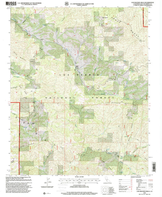 Classic USGS Los Machos Hills California 7.5'x7.5' Topo Map Image
