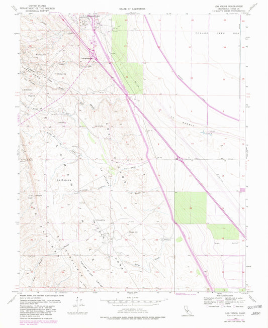 Classic USGS Los Viejos California 7.5'x7.5' Topo Map Image