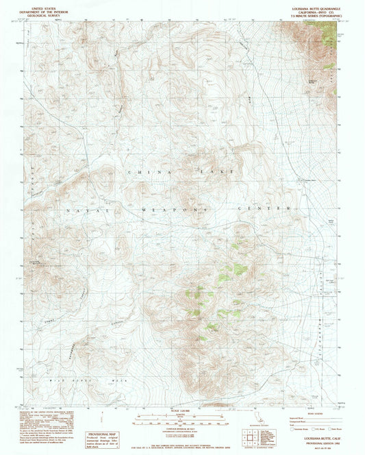Classic USGS Louisiana Butte California 7.5'x7.5' Topo Map Image