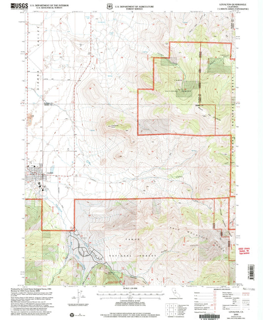Classic USGS Loyalton California 7.5'x7.5' Topo Map Image